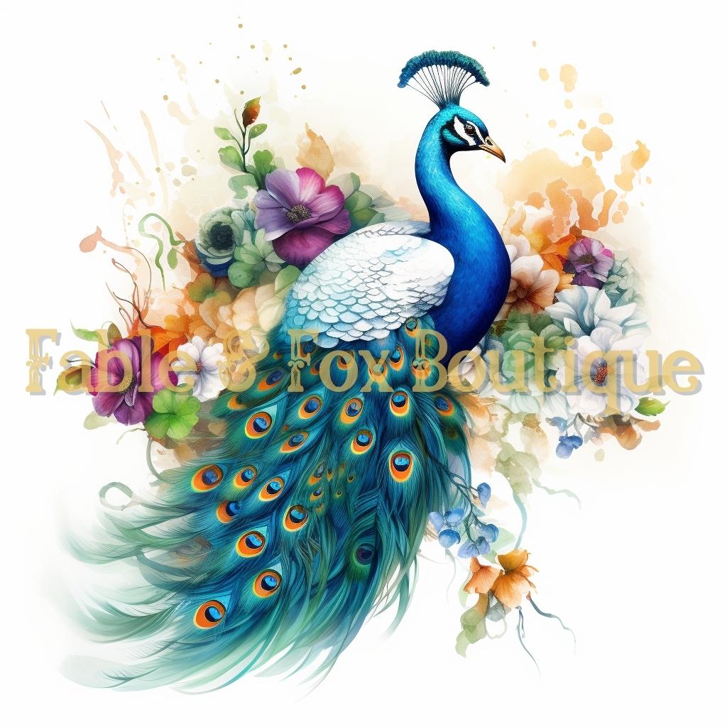 12 x 12" Print - Peacock