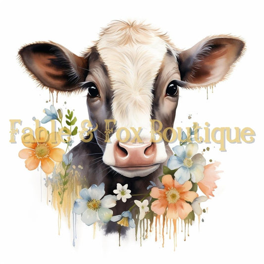 12 x 12" Print - Cow