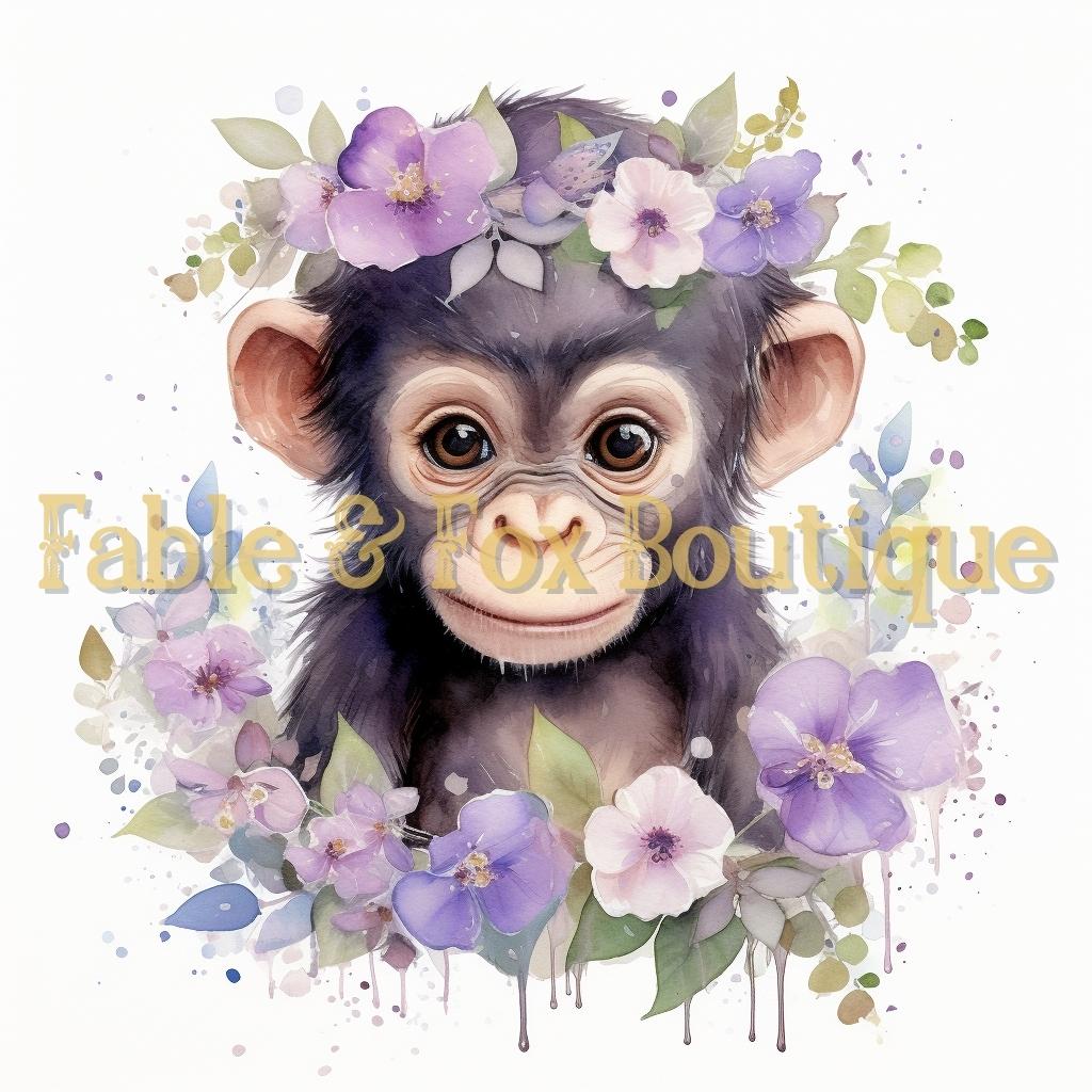 12 x 12" Print - Chimpanzee